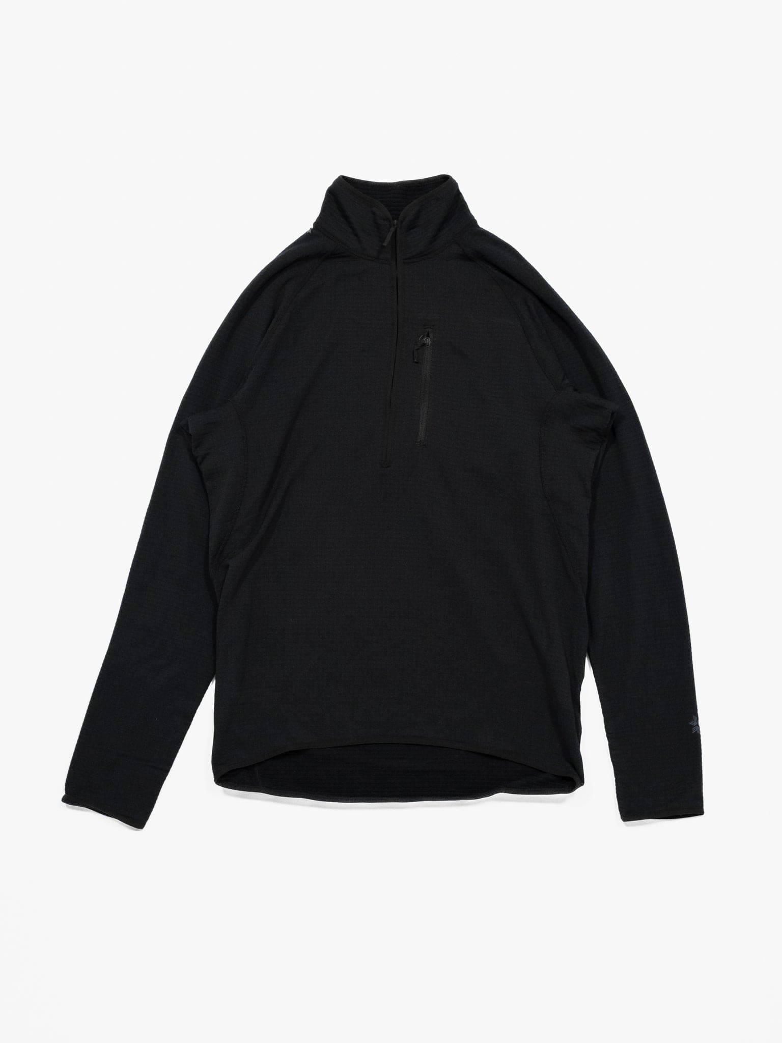 Stretch Grid Half Zip Pullover - Black - Lazy Sun