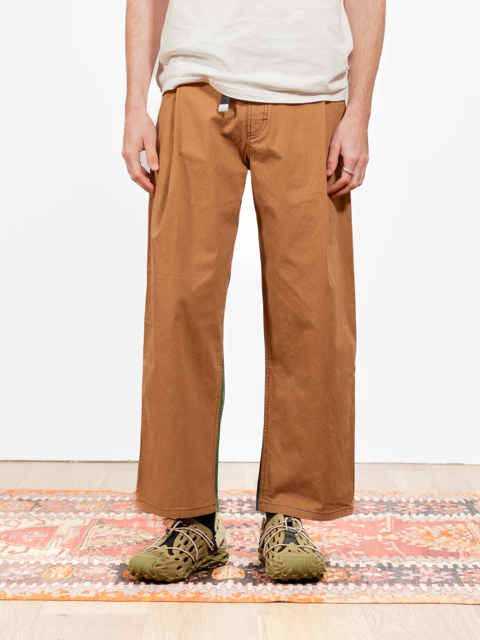 Wide Tuck Pants - Olive Mix - Lazy Sun