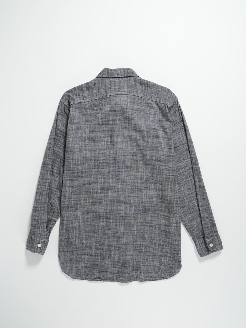 Work Shirt - Black Cotton Slub - Lazy Sun