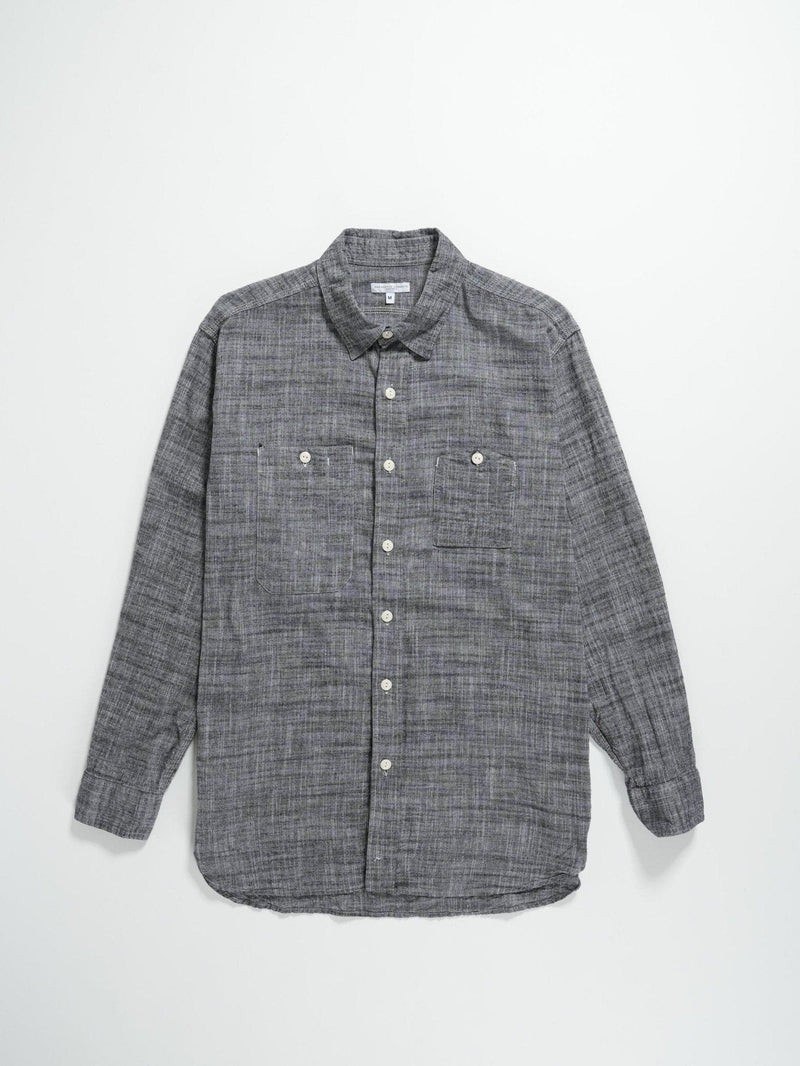 Work Shirt - Black Cotton Slub - Lazy Sun