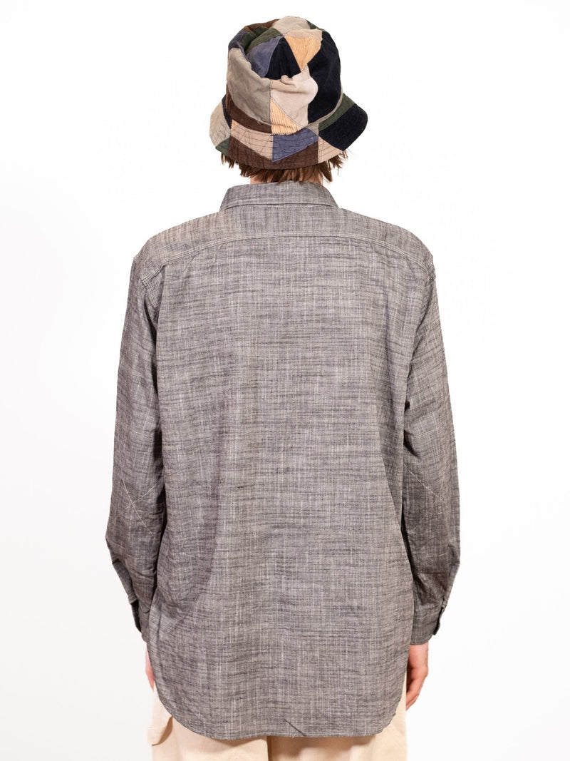 Work Shirt - Black Cotton Slub - Lazy Sun