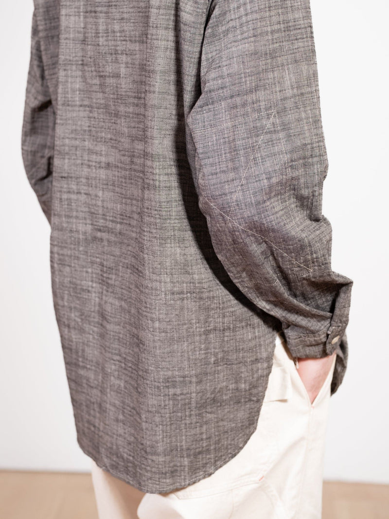 Work Shirt - Black Cotton Slub - Lazy Sun