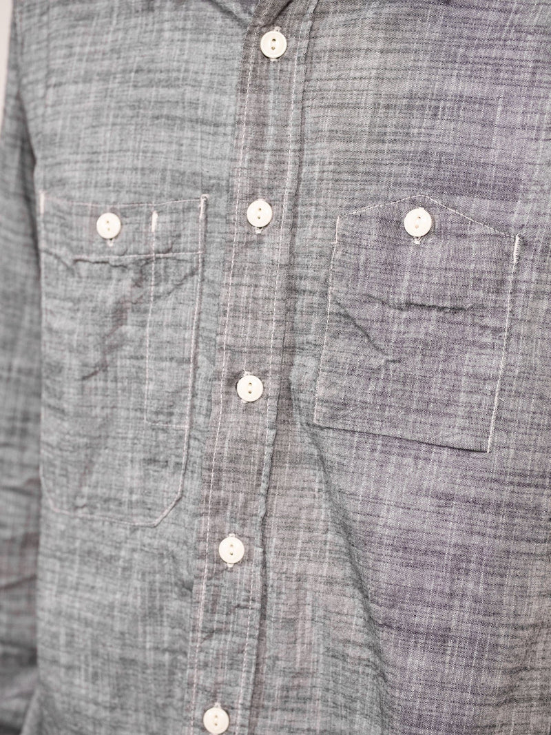 Work Shirt - Black Cotton Slub - Lazy Sun