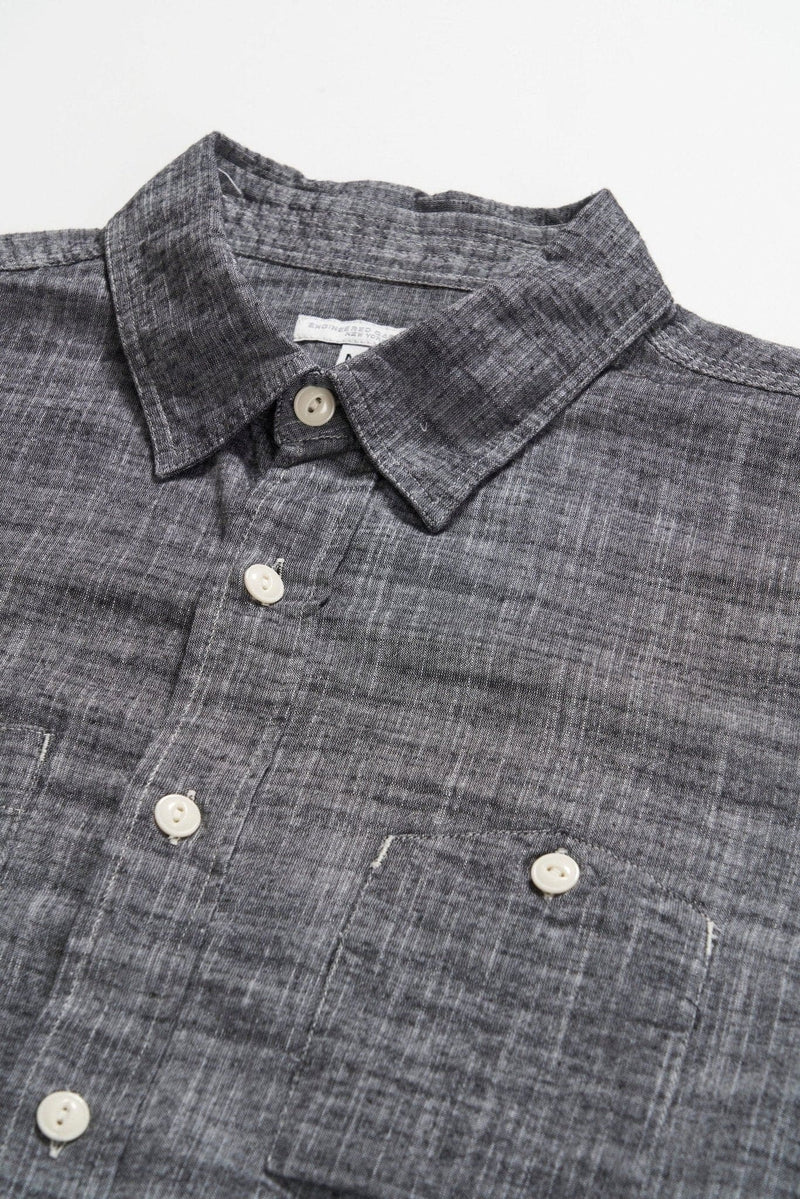 Work Shirt - Black Cotton Slub - Lazy Sun